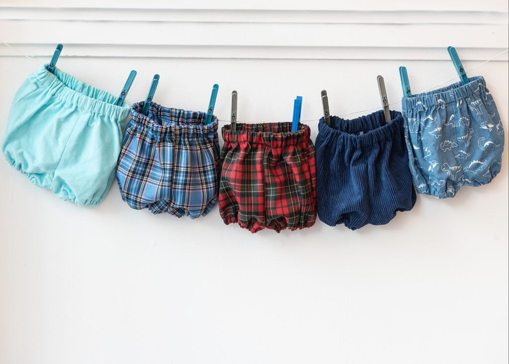 baby bloomers tartan or cord