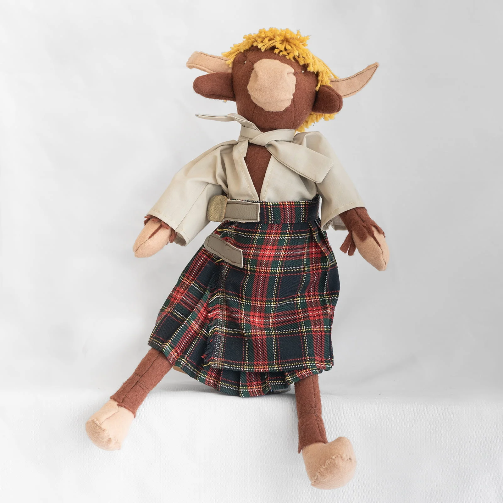 hand made kilted felt cow