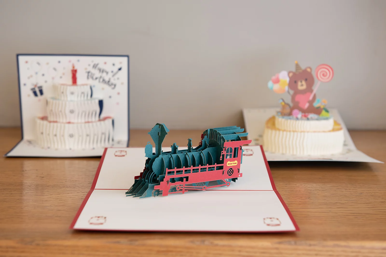 steam train pop up card