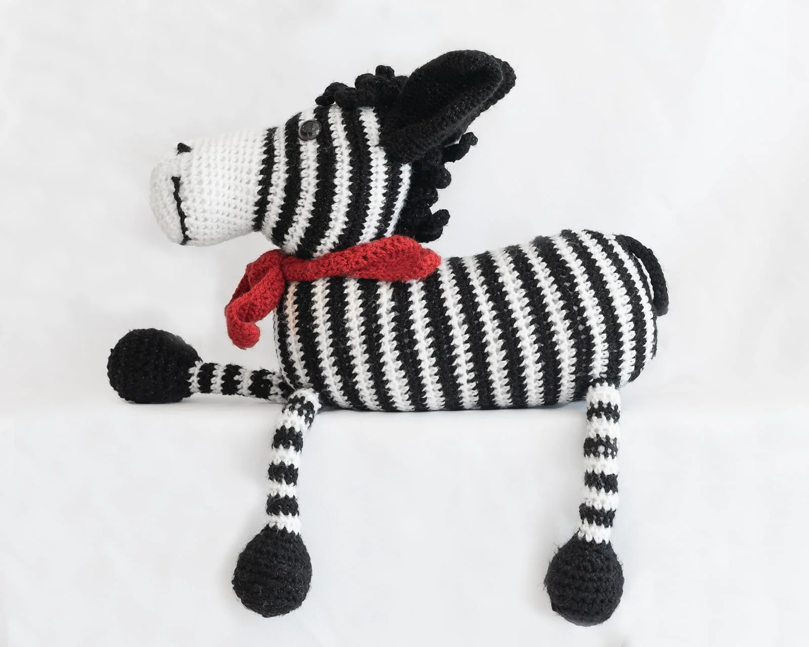 hand crochet zebra toy