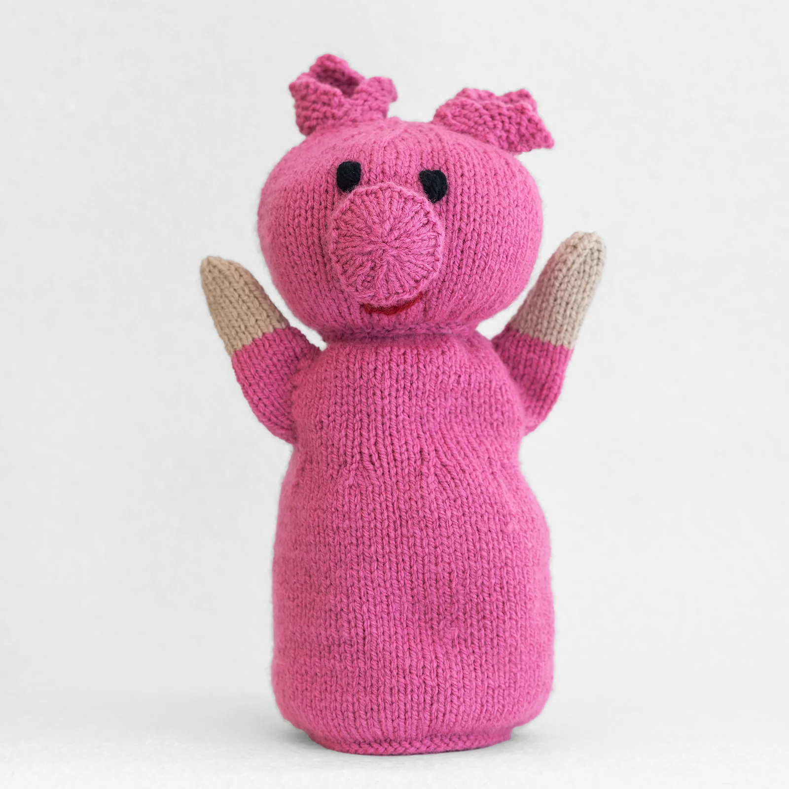 hand made pink crochet pink pig