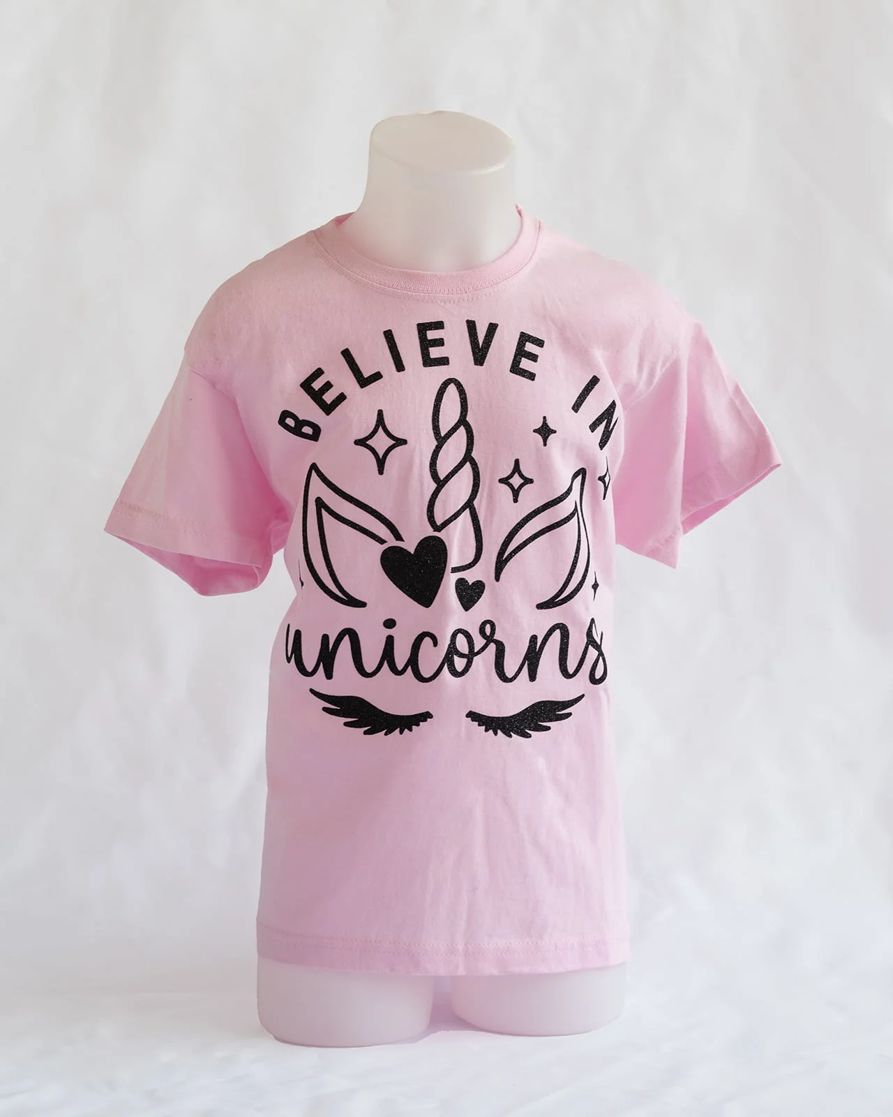 I believe in unicorn t shirt in pink