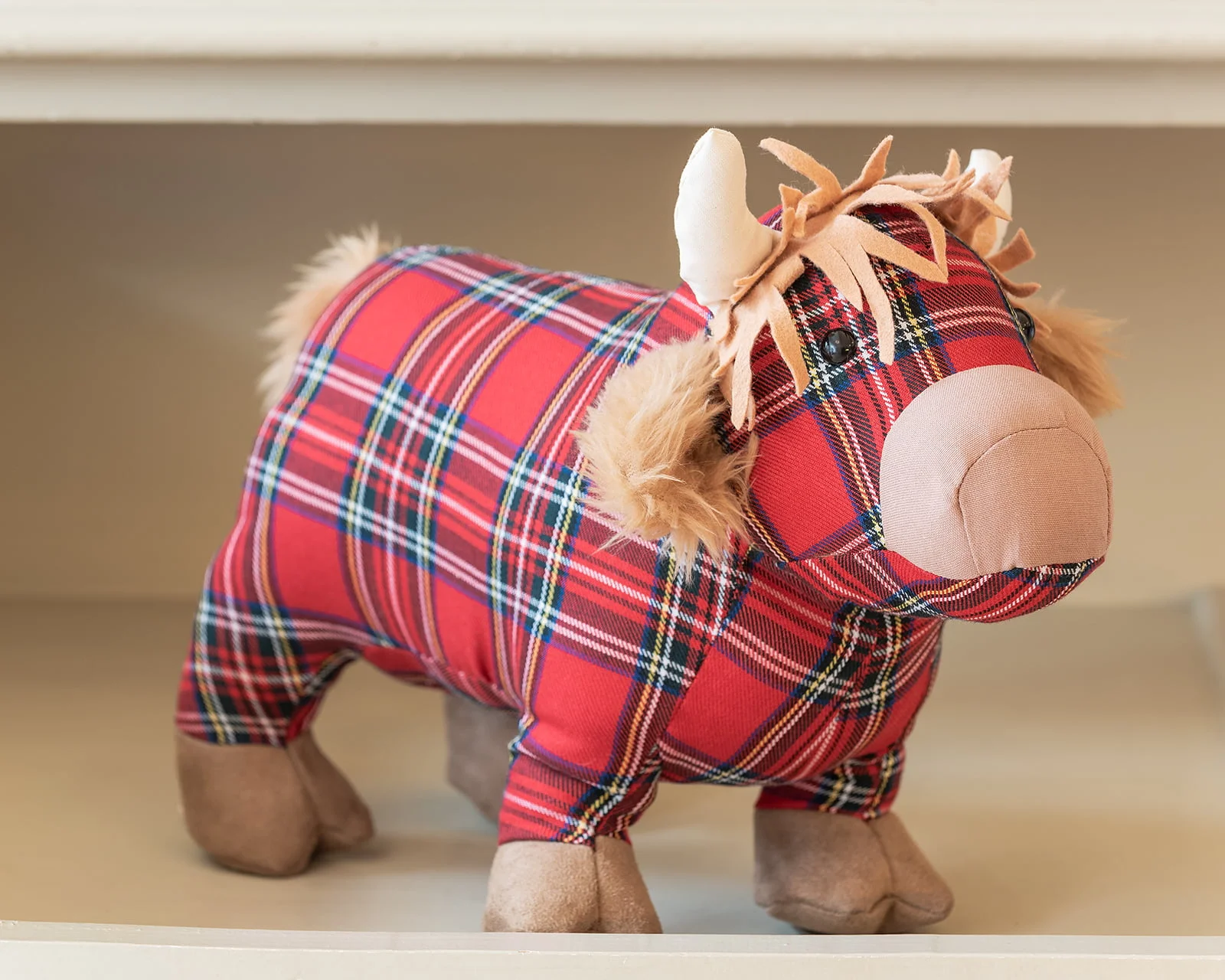 hand made tartan cow