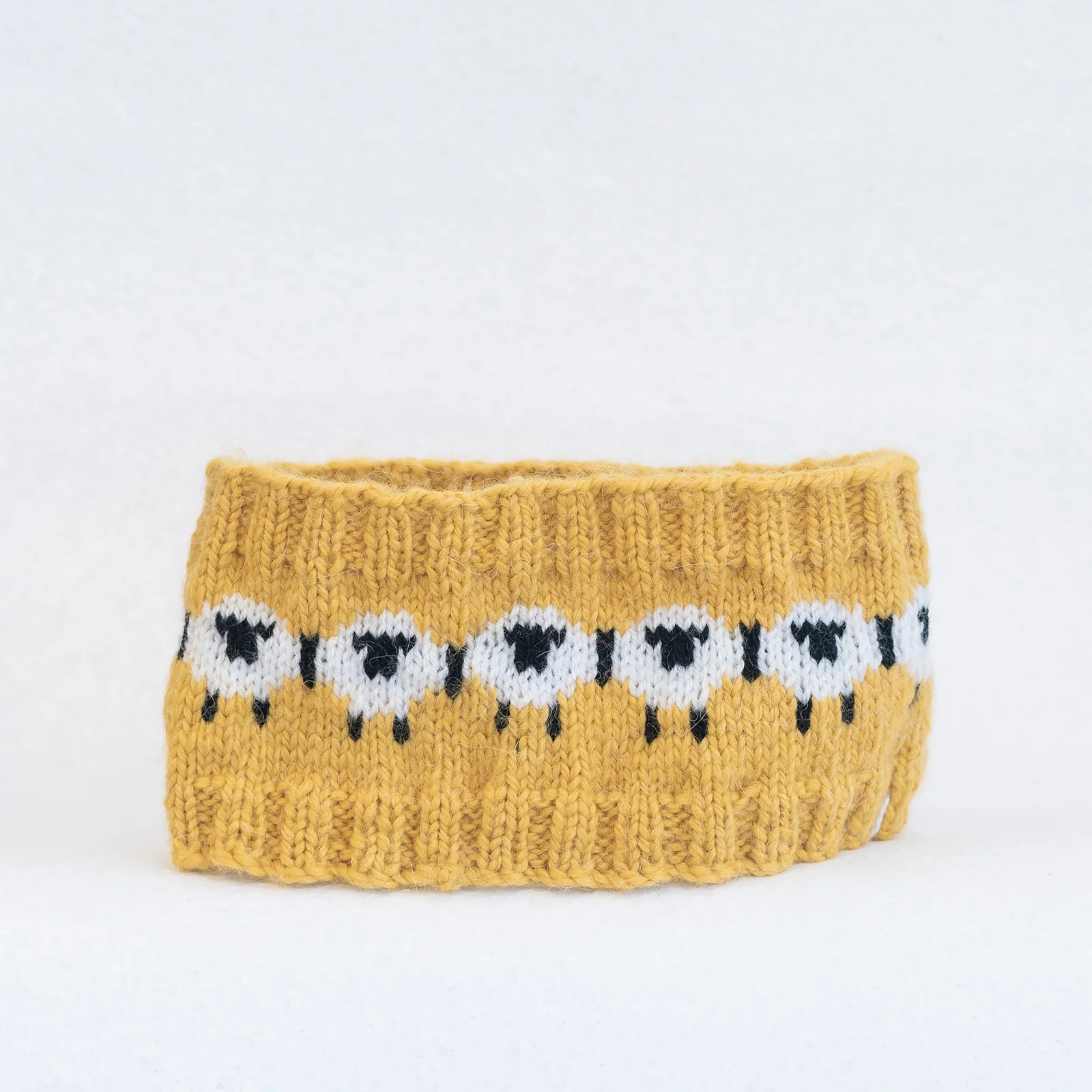 hand knitted sheep head band