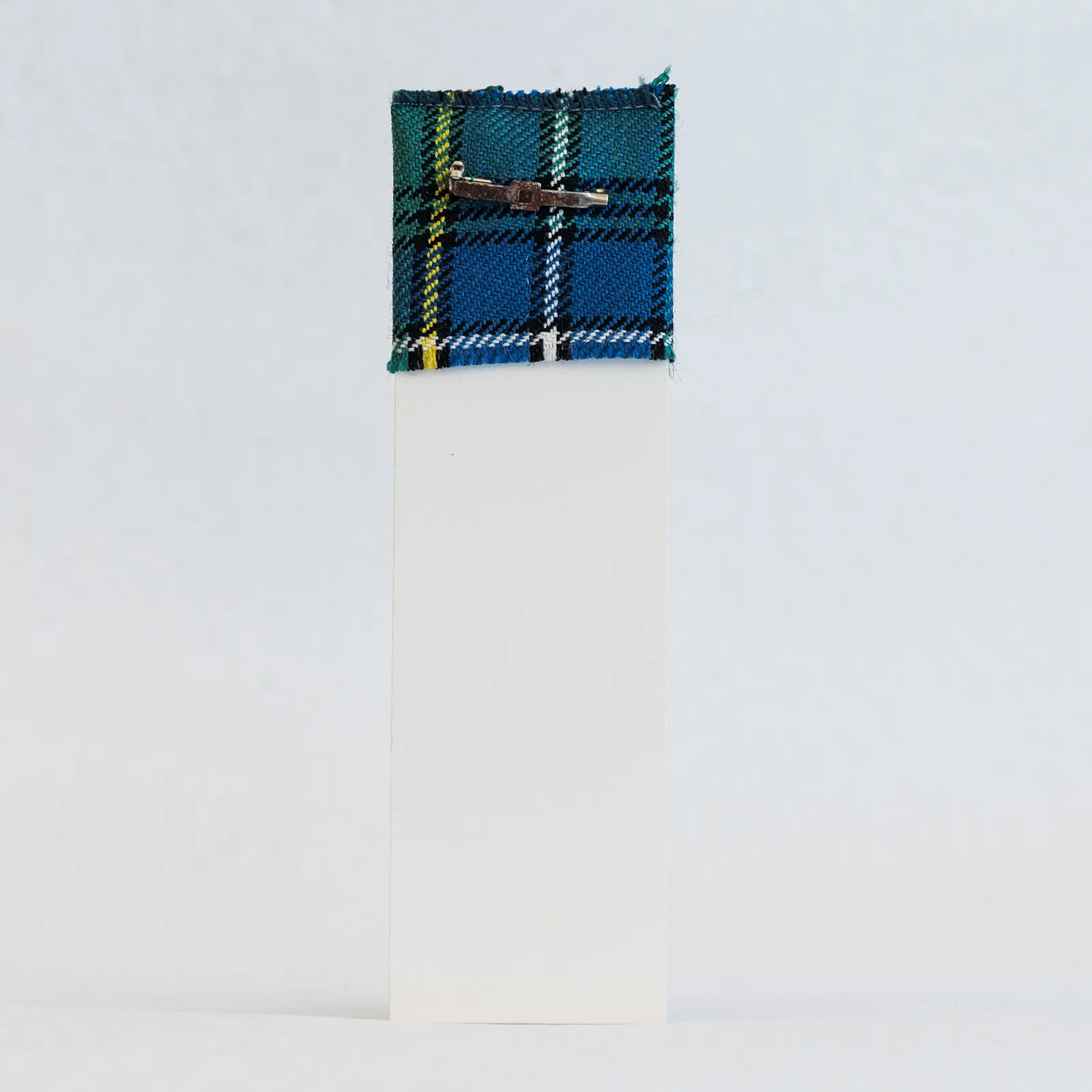 book marker with tartan and vintage broach