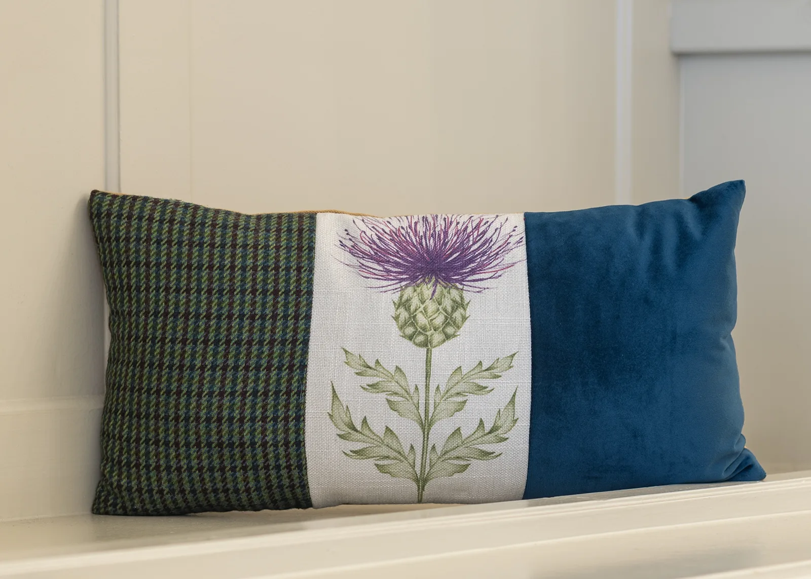 cushion thin tartan thistle