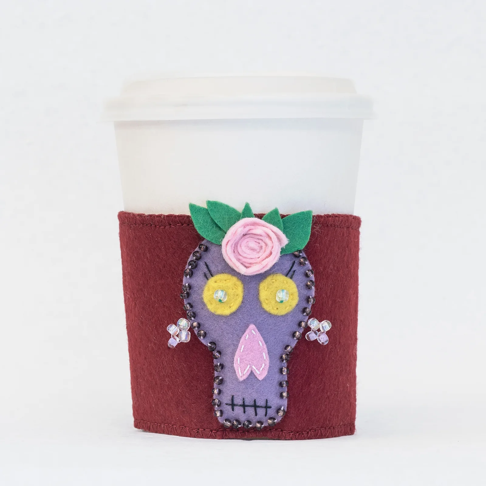 skull felt holder